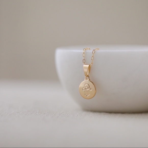 Petite Hamsa Necklace | 18k Gold Filled - Picture 3 of 7